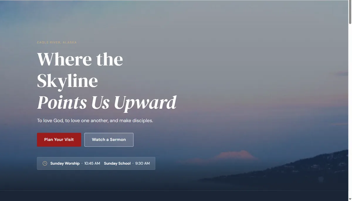 Church website built by Freeze Frame Solutions